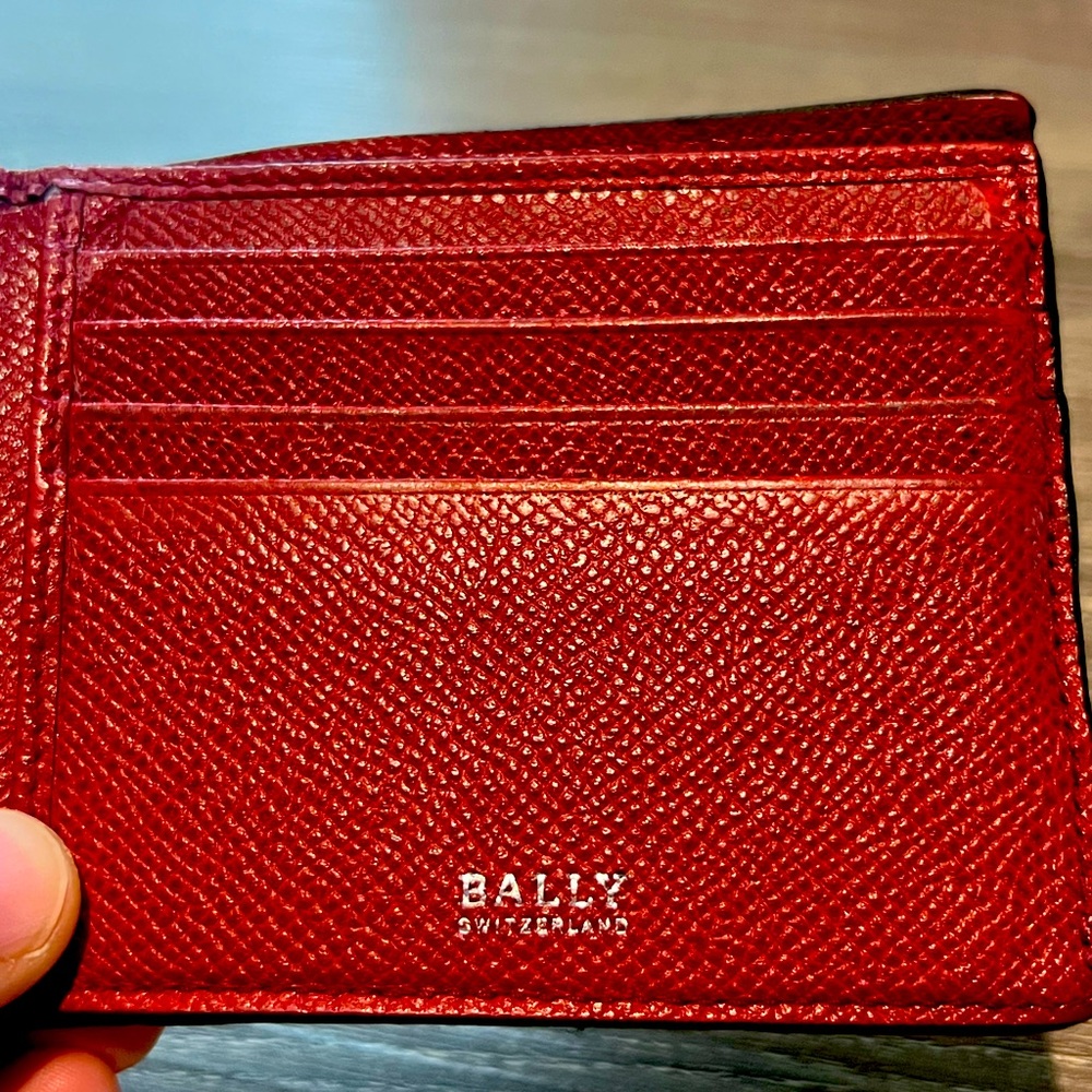 Men’s Bally Bollen Wallet In Black and Red leather